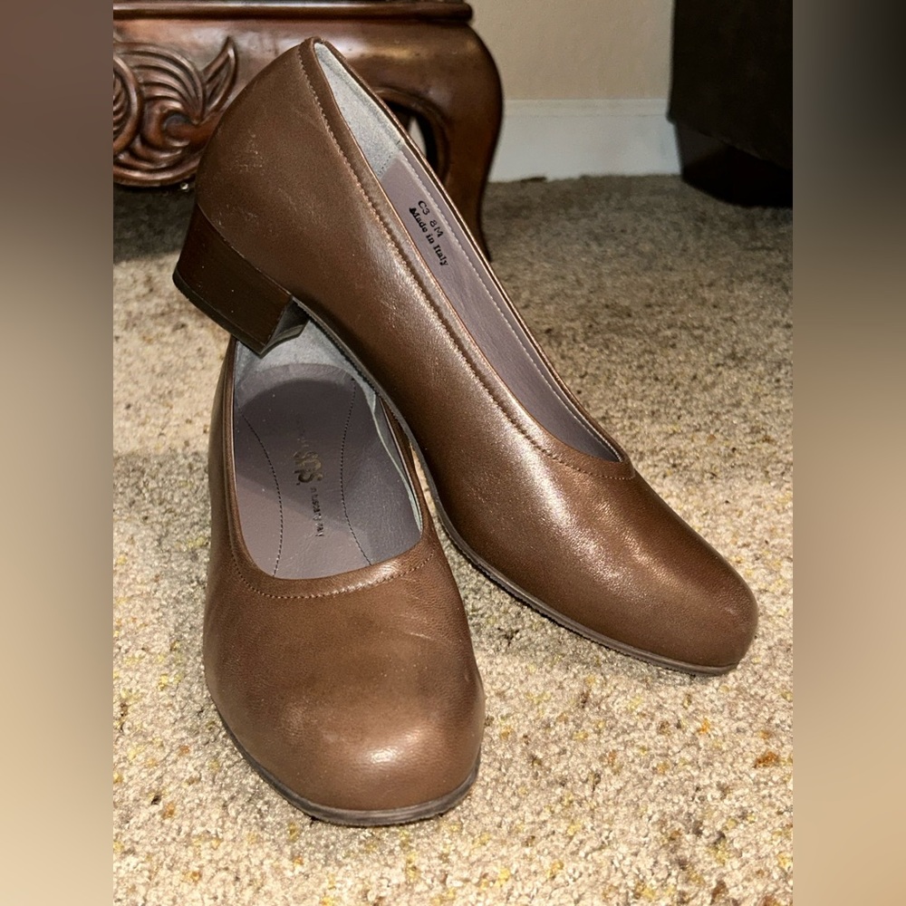 SAS Brown Leather Heels Classic Pumps